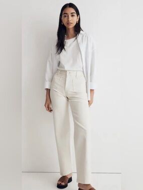 Madewell Perfect Vintage Wide Leg White Jeans
